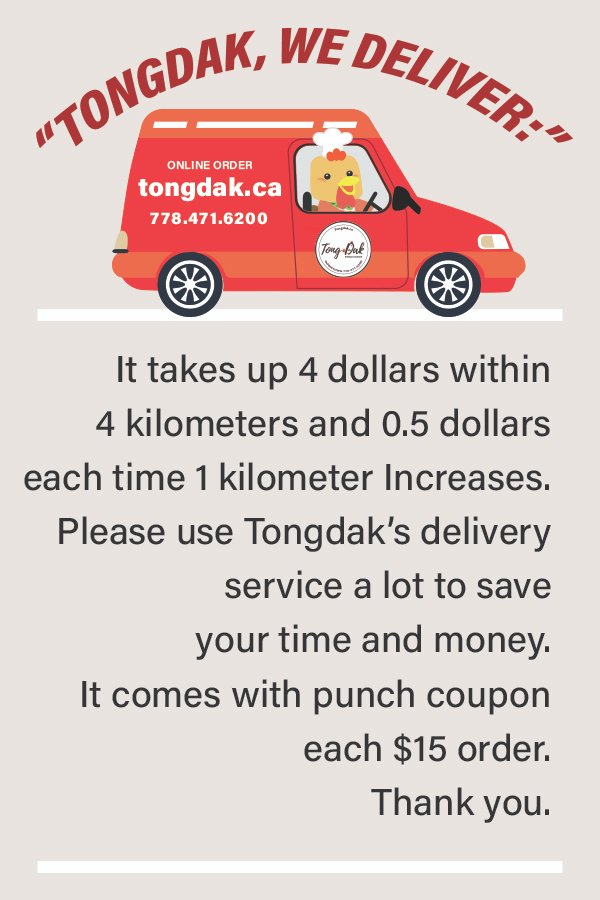 Tongdak Korean Fried Chicken Takeaway food Kamloops Order online